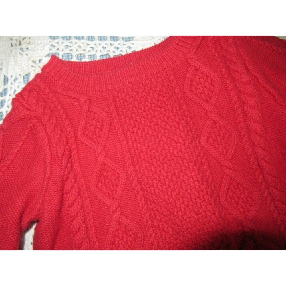 euc Baby Gap red fisherman knit sweater baby boy 6 m 12 m